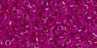 Inside-Color Crystal/Opaque Fuschia Lined  11/0 - 5 g