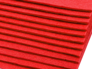 Látková dekoratívna plsť - hr. 2 - 3 mm - 20x30 cm - červená