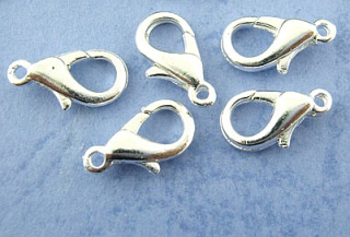 Zapínanie - karabínka - 12x6 mm - strieborná - 1 ks