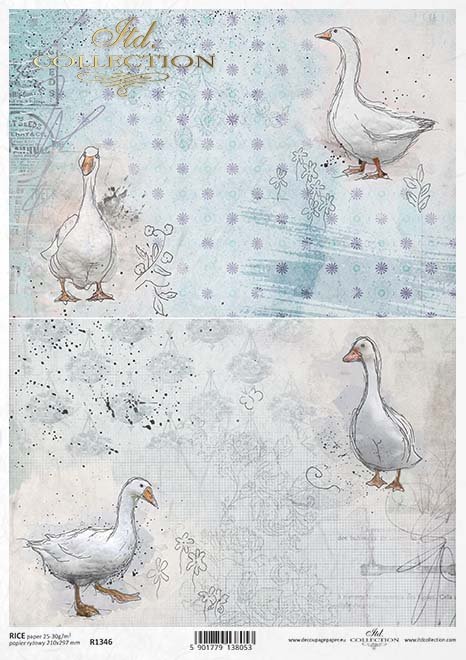 Ryžový papier - A4 - hus- motív R1346