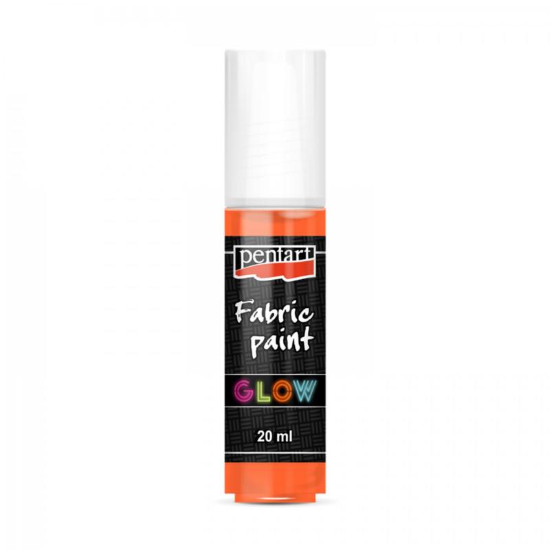 Farba na textil PENTART - svietiaca v tme - oranžová - 20 ml