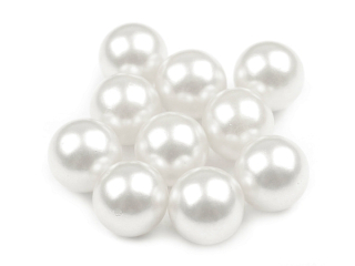 Dekoračné voskované perly pr. 10 mm - biela - 10 ks